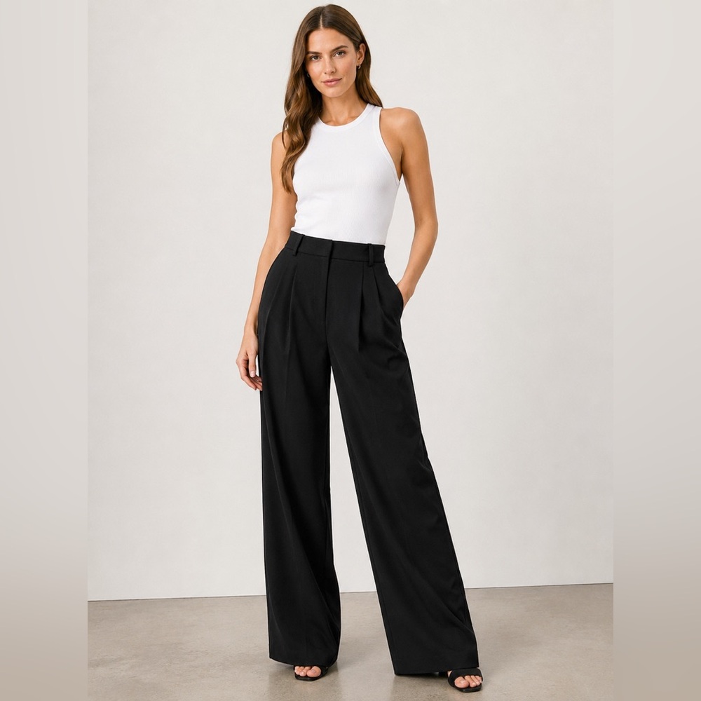 Favorite Daughter The Favorite Pant 12 Black High Rise Wide Leg Trousers NWT